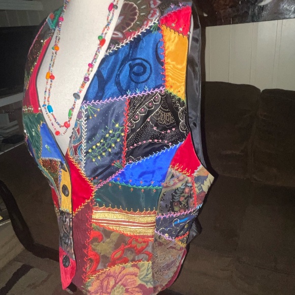 Crazy Horse Collection • Large •Multi-Colors • Patches • Hippy • Geometric •Vest - Picture 7 of 16